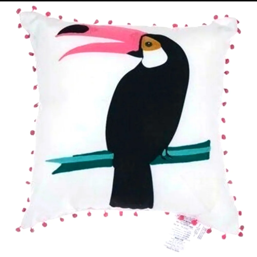 Toucan Coastal Tropical Oversized XL Embroidered Accent Pillow BNWT RETIRED 2021